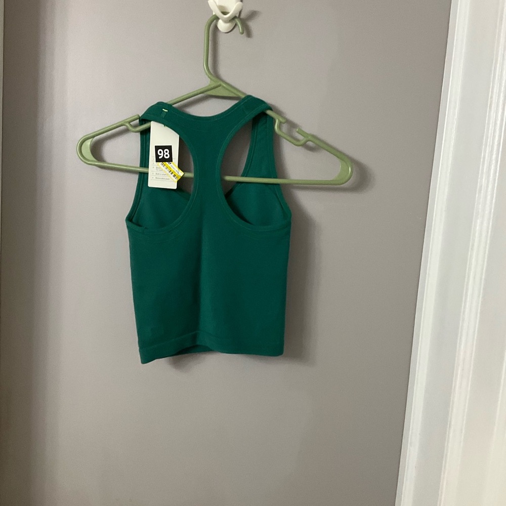 Green Racerback Tank Top with tags with built in support